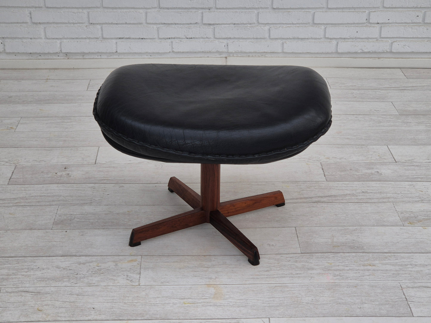 1970s, Danish design by Madsen & Schubell, adjustable, swivel footstool, original condition.