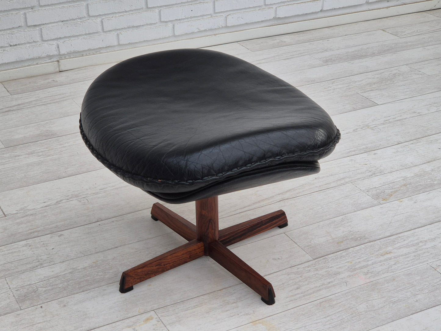 1970s, Danish design by Madsen & Schubell, adjustable, swivel footstool, original condition.