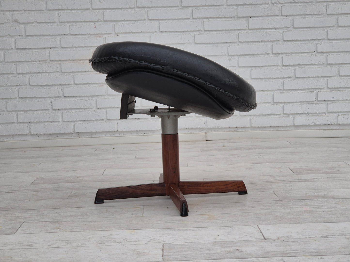 1970s, Danish design by Madsen & Schubell, adjustable, swivel footstool, original condition.