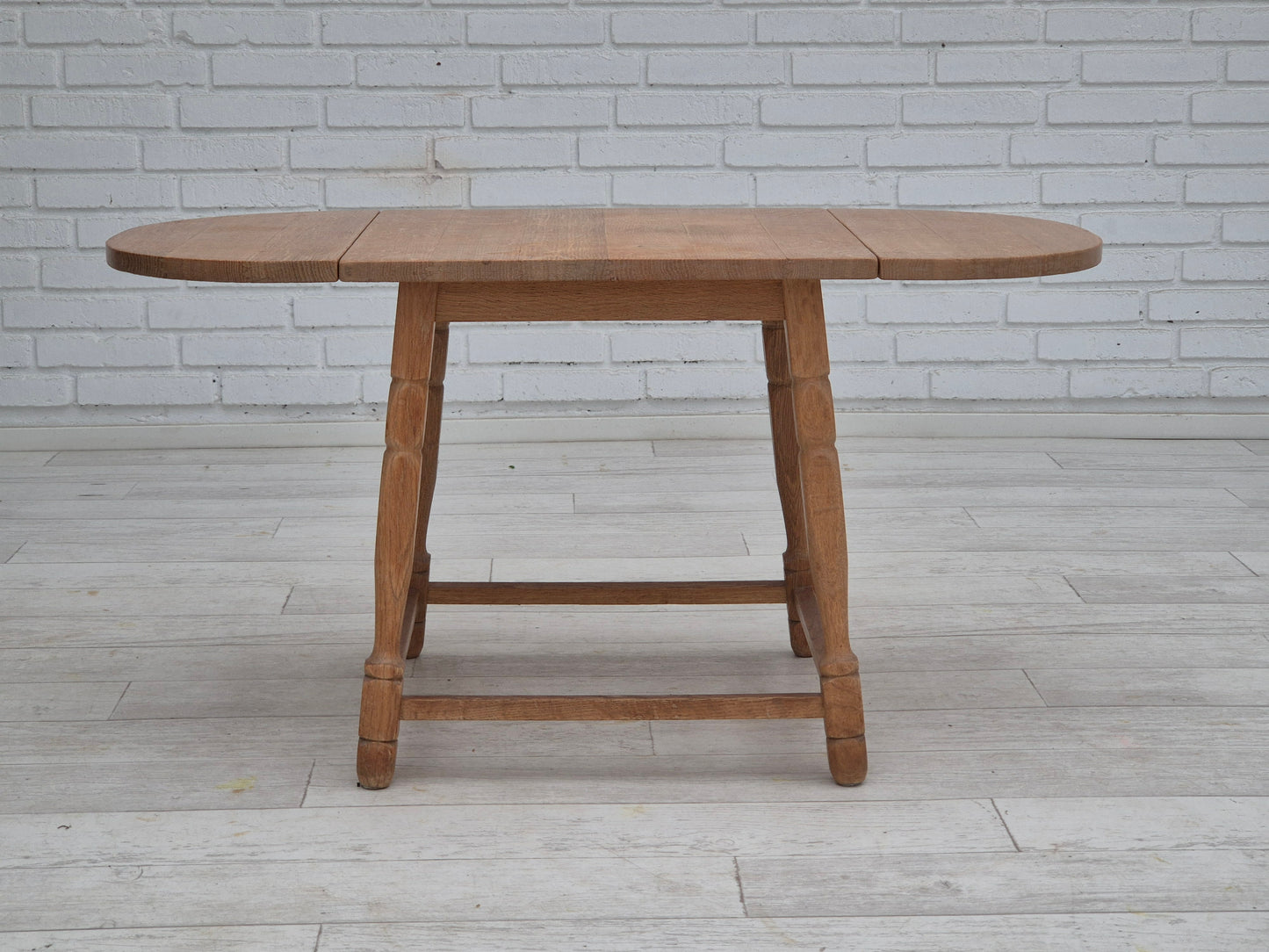 1970s, Danish foldable side table, solid oak wood, original condition.