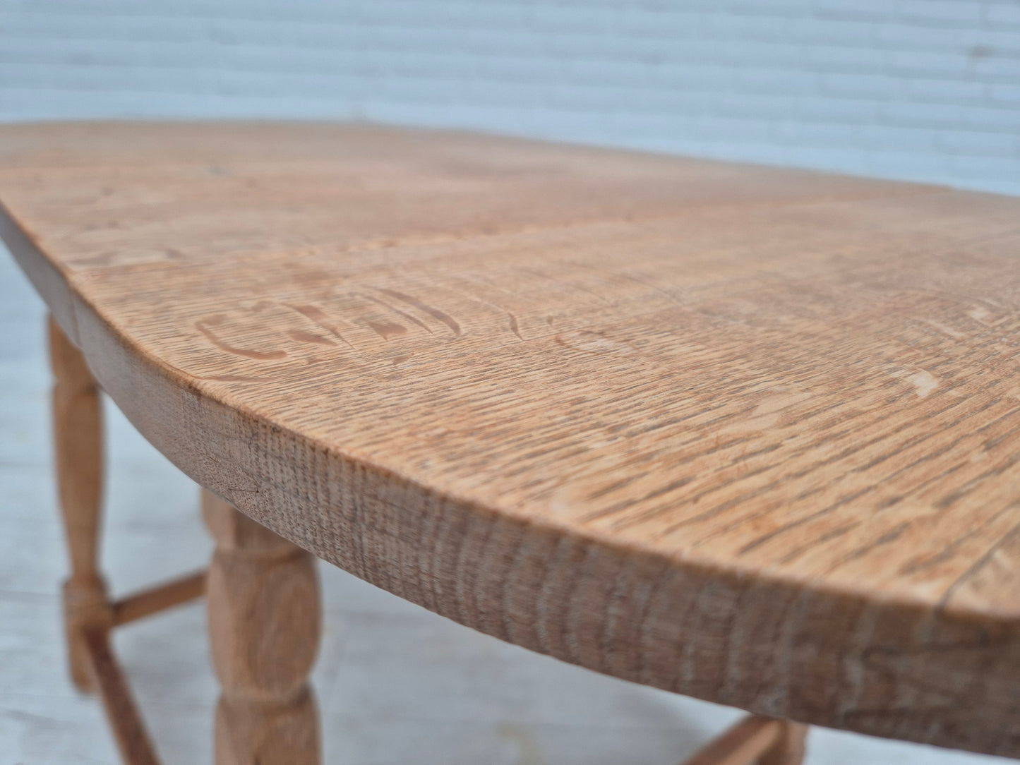 1970s, Danish foldable side table, solid oak wood, original condition.