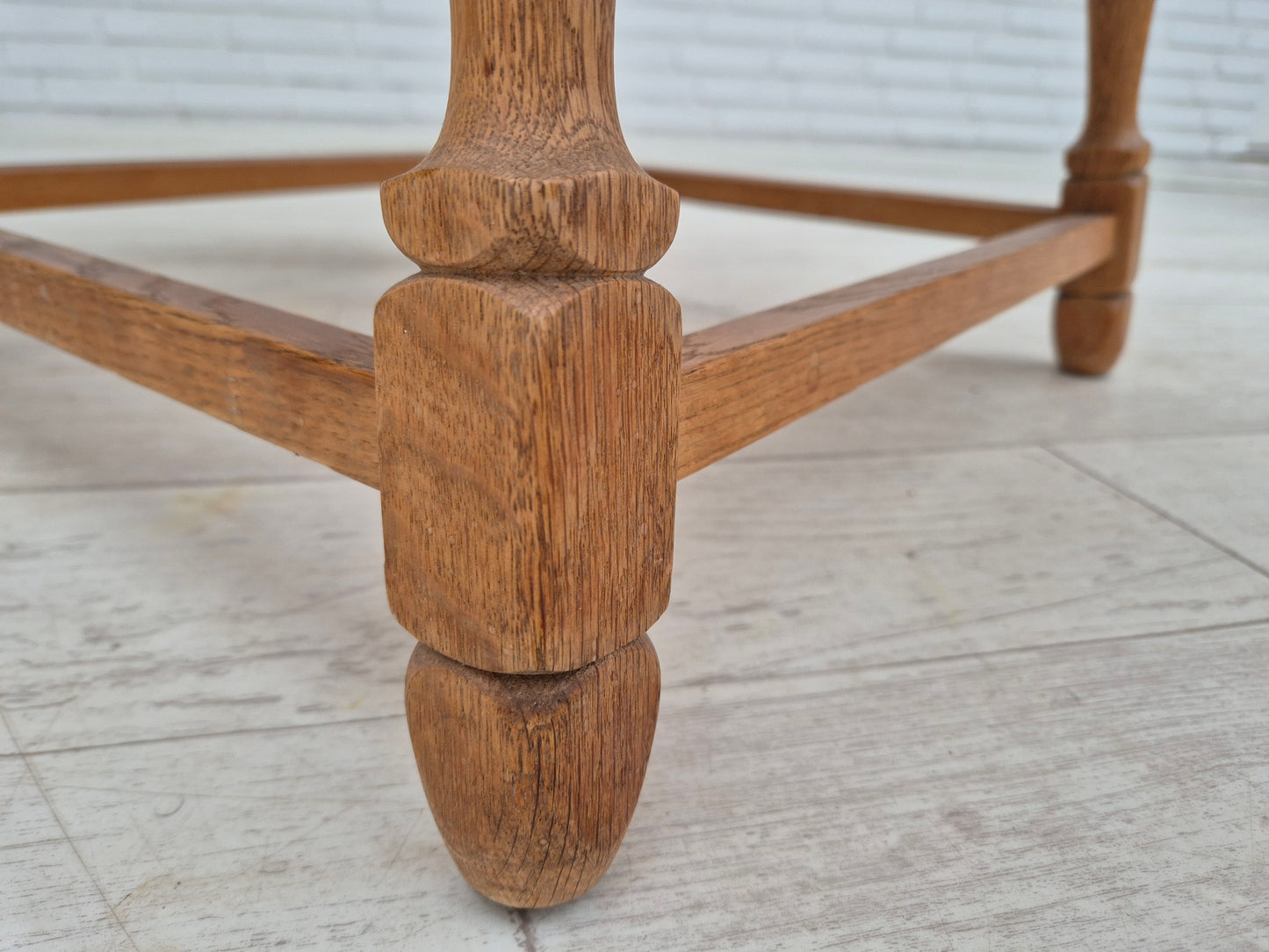 1970s, Danish foldable side table, solid oak wood, original condition.