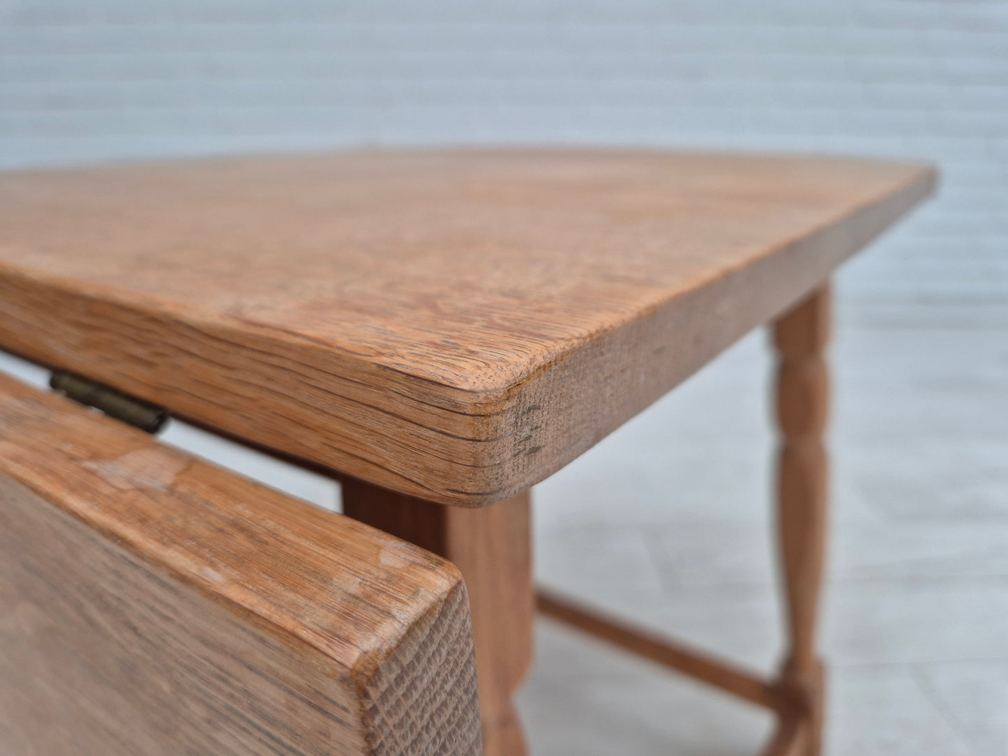 1970s, Danish foldable side table, solid oak wood, original condition.