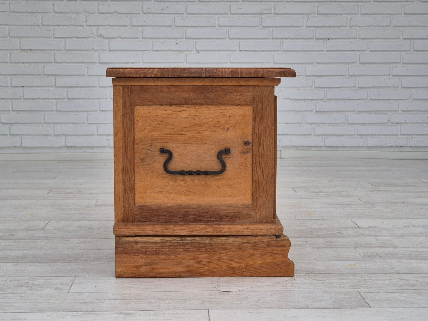 1970s, Danish side box with drawer, solid oak wood.