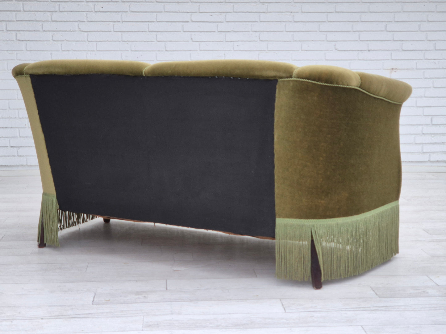 1960s, Danish 3 seater sofa, furniture velour, beech wood.