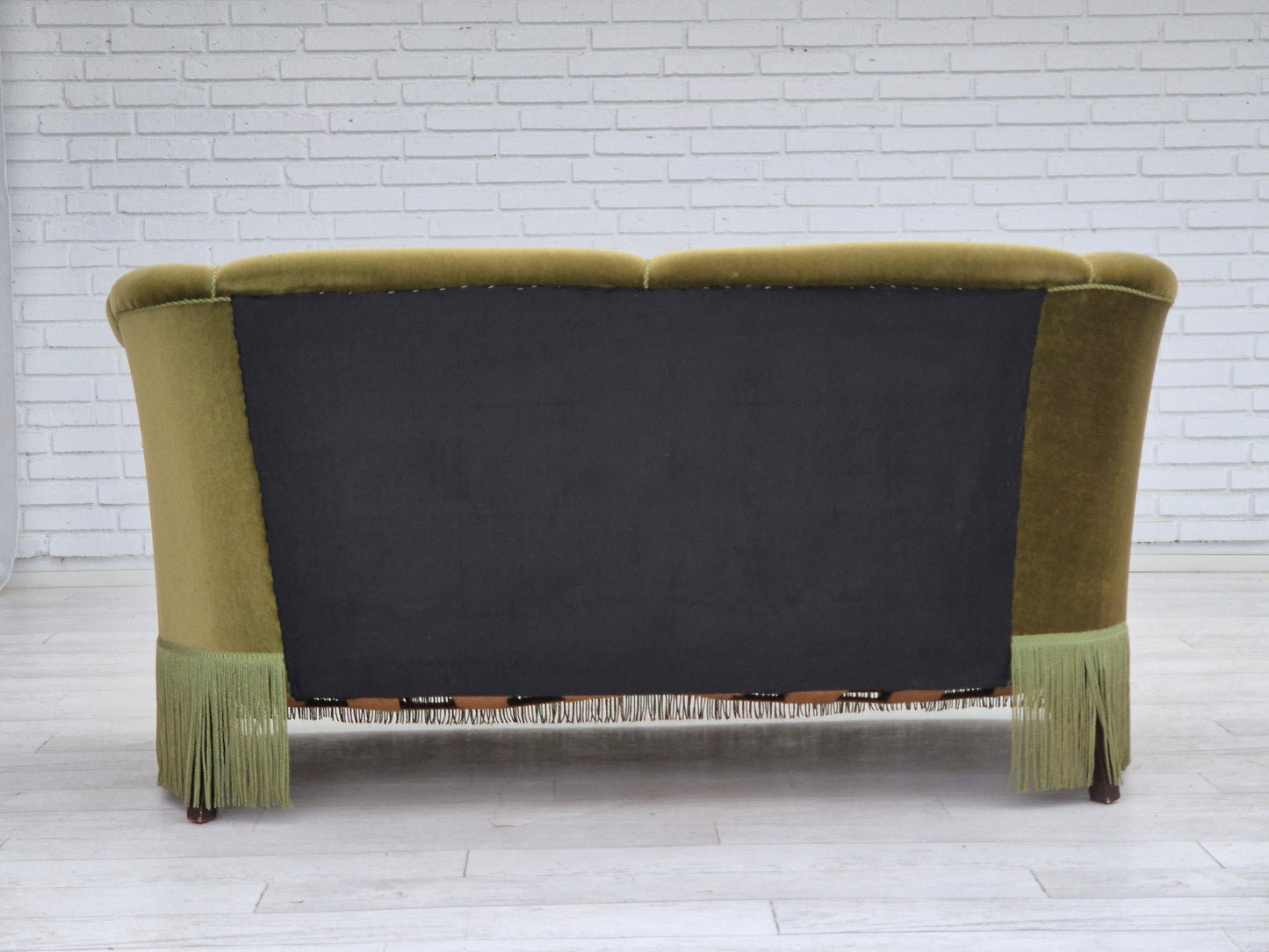 1960s, Danish 3 seater sofa, furniture velour, beech wood.