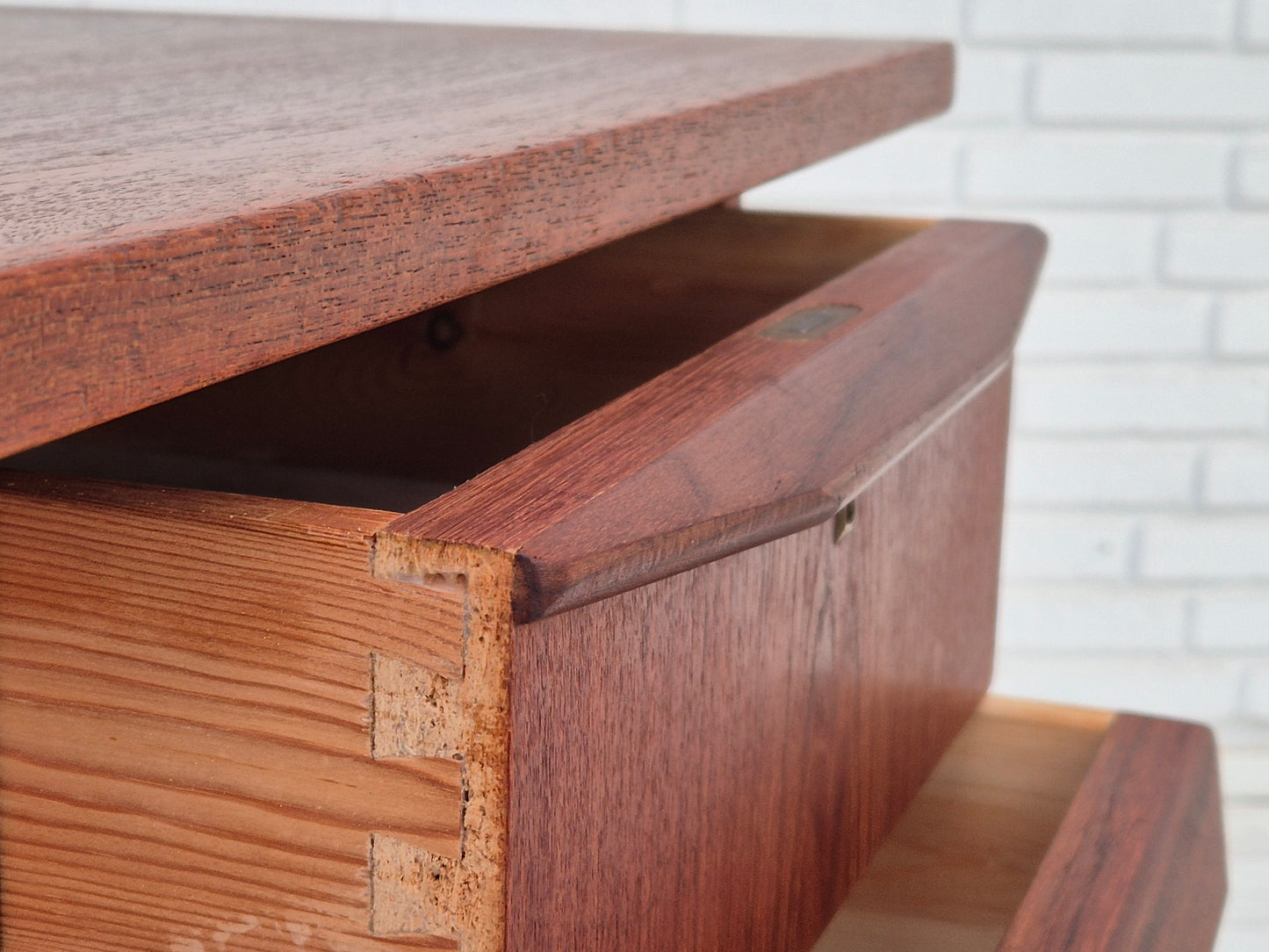 1960s, Danish teak wood desk, drawers.