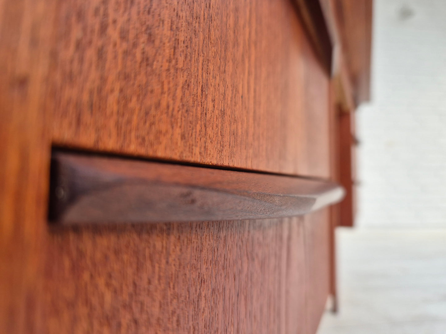 1960s, Danish teak wood desk, drawers.