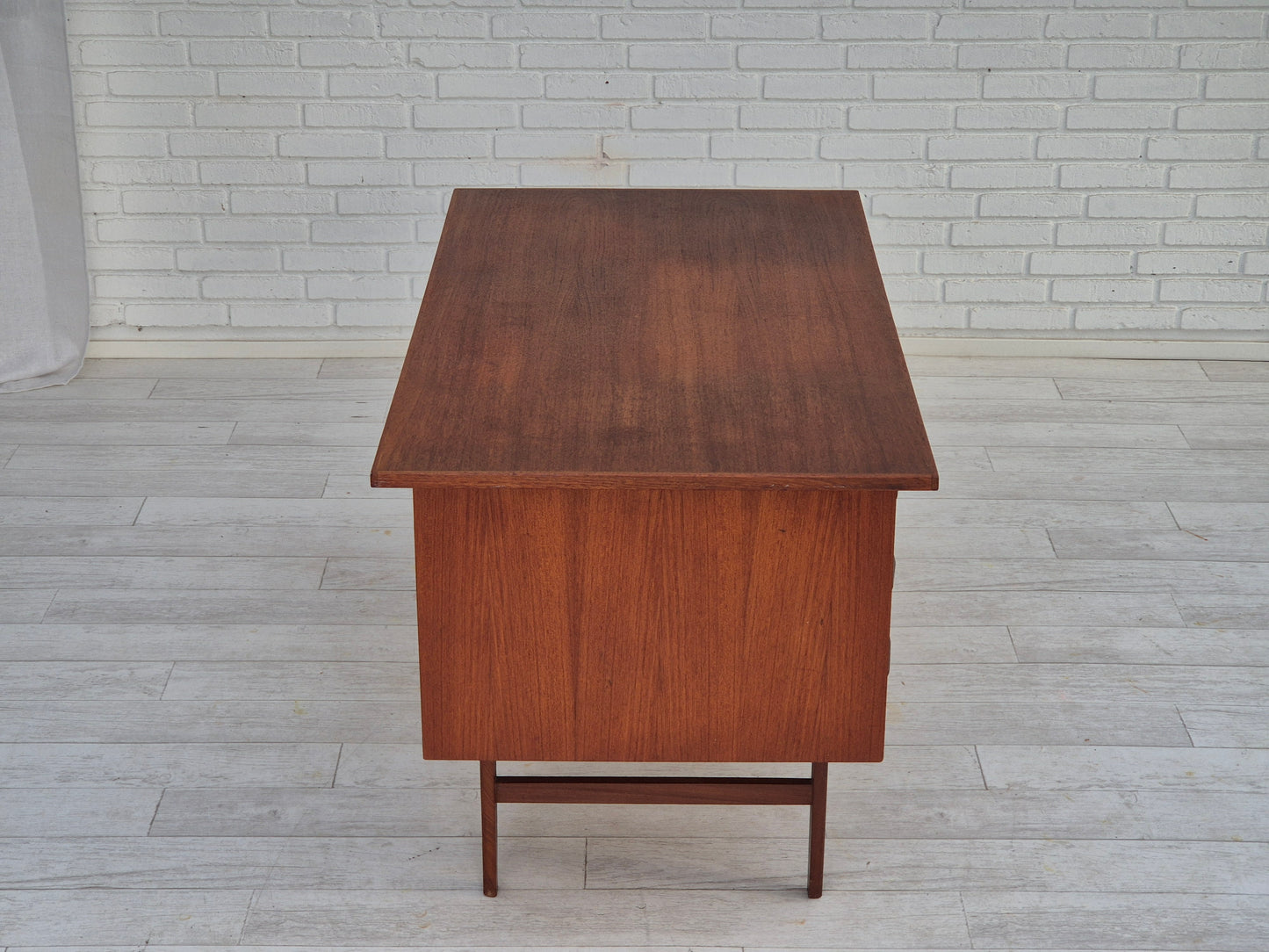 1960s, Danish teak wood desk, drawers.