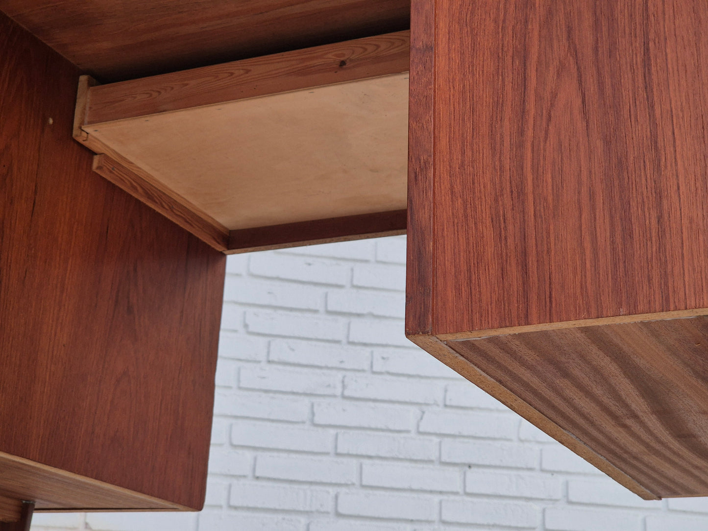 1960s, Danish teak wood desk, drawers.