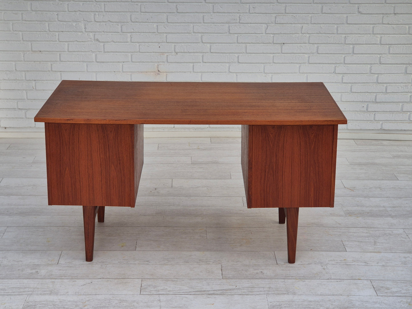 1960s, Danish teak wood desk, drawers.