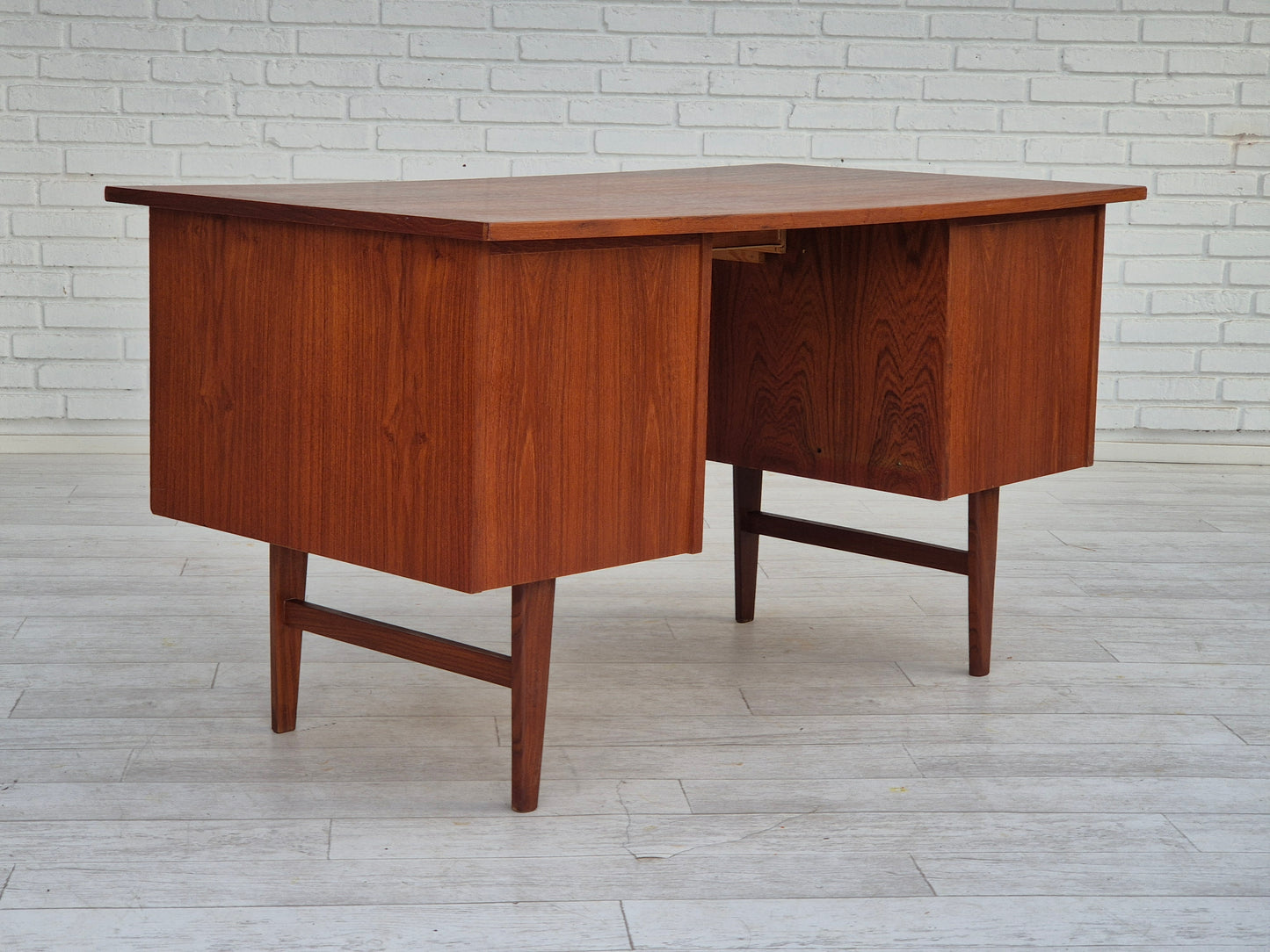 1960s, Danish teak wood desk, drawers.