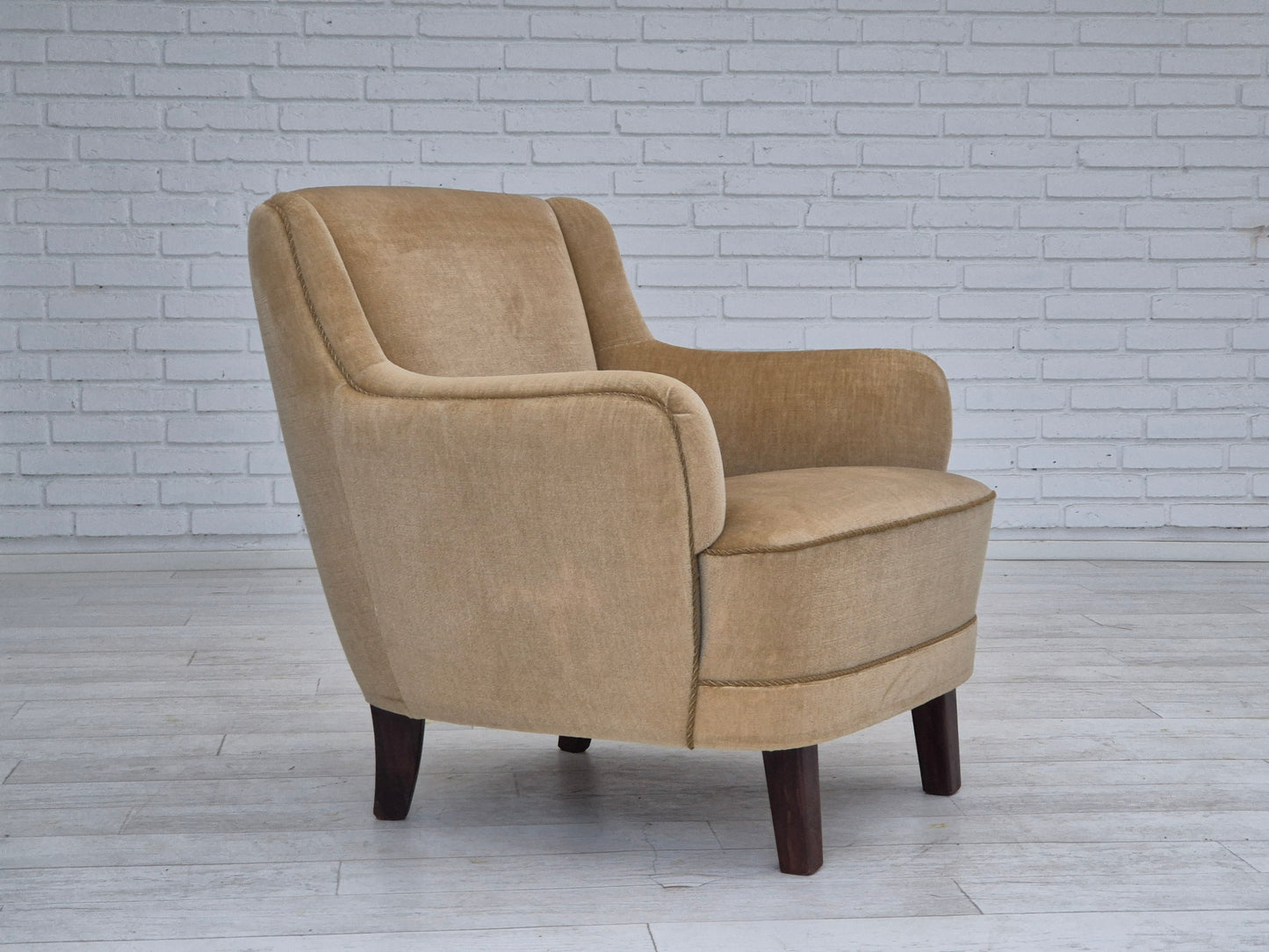 1970s, Danish lounge chair, original condition, furniture velour.