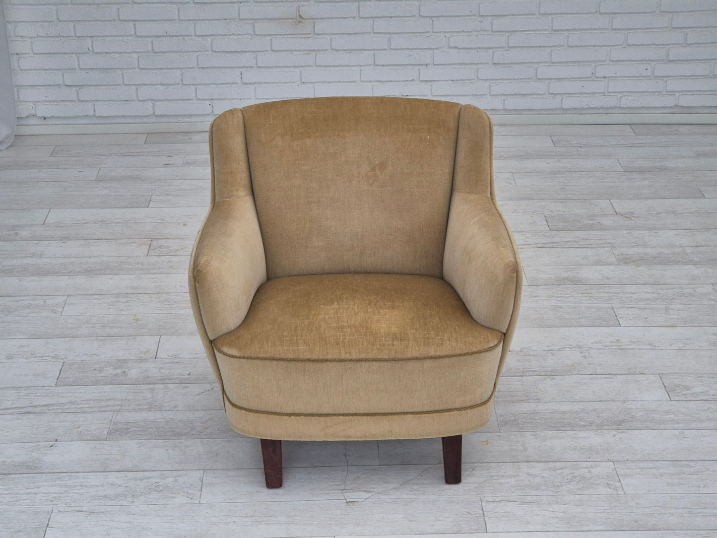 1970s, Danish lounge chair, original condition, furniture velour.