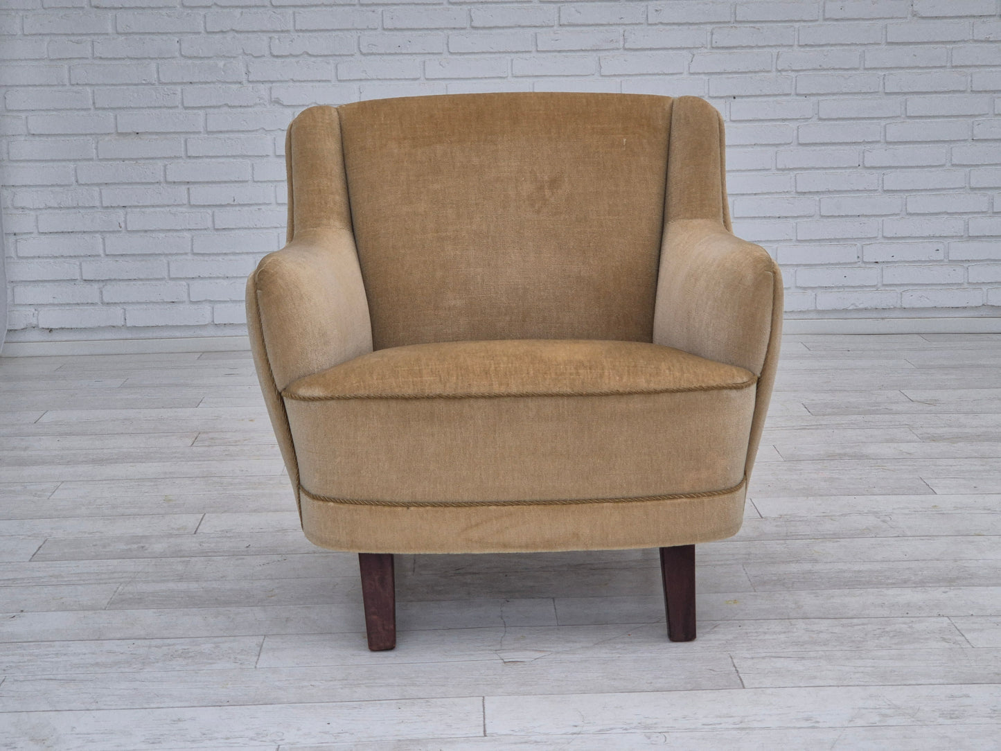 1970s, Danish lounge chair, original condition, furniture velour.