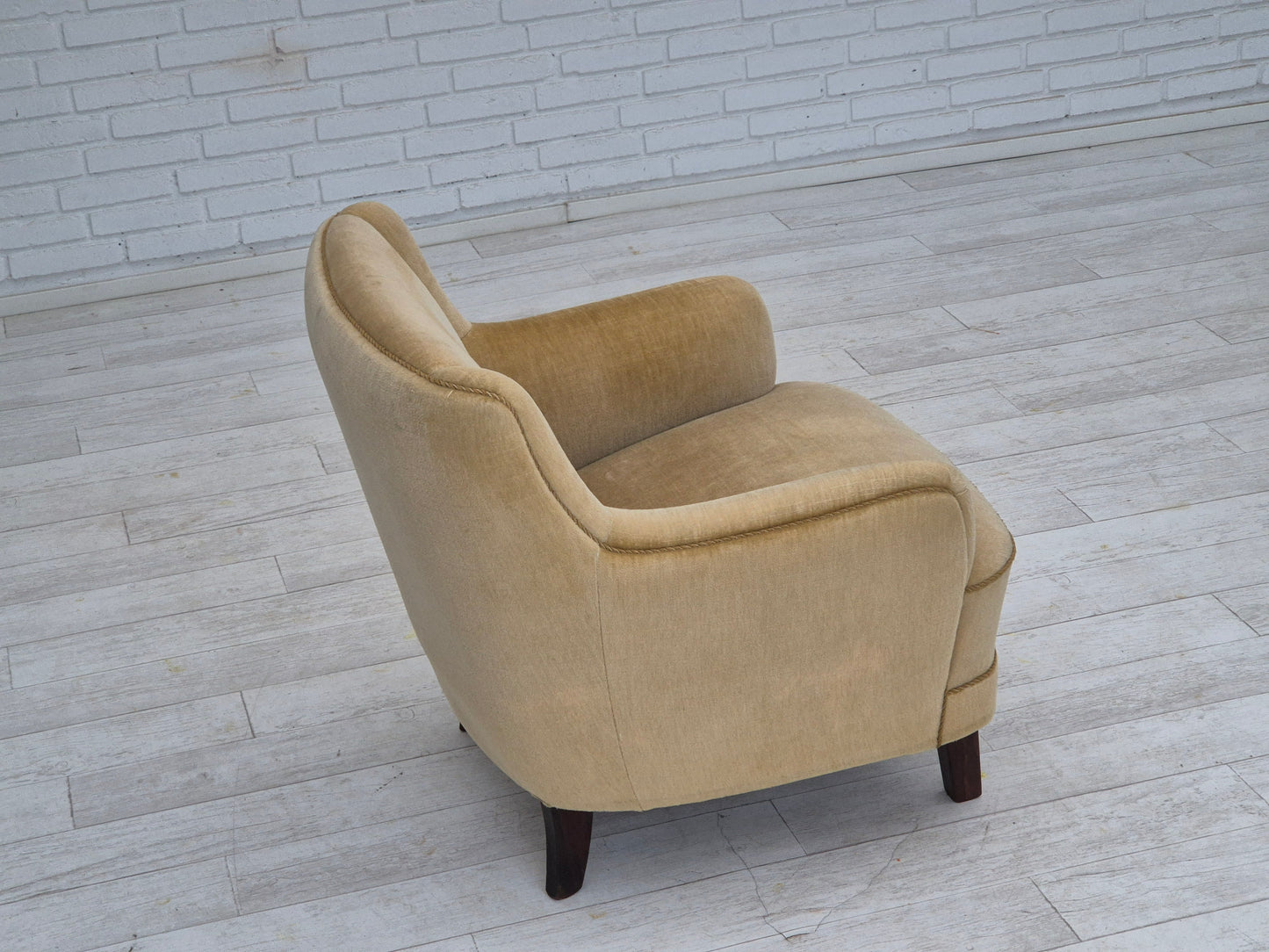 1970s, Danish lounge chair, original condition, furniture velour.