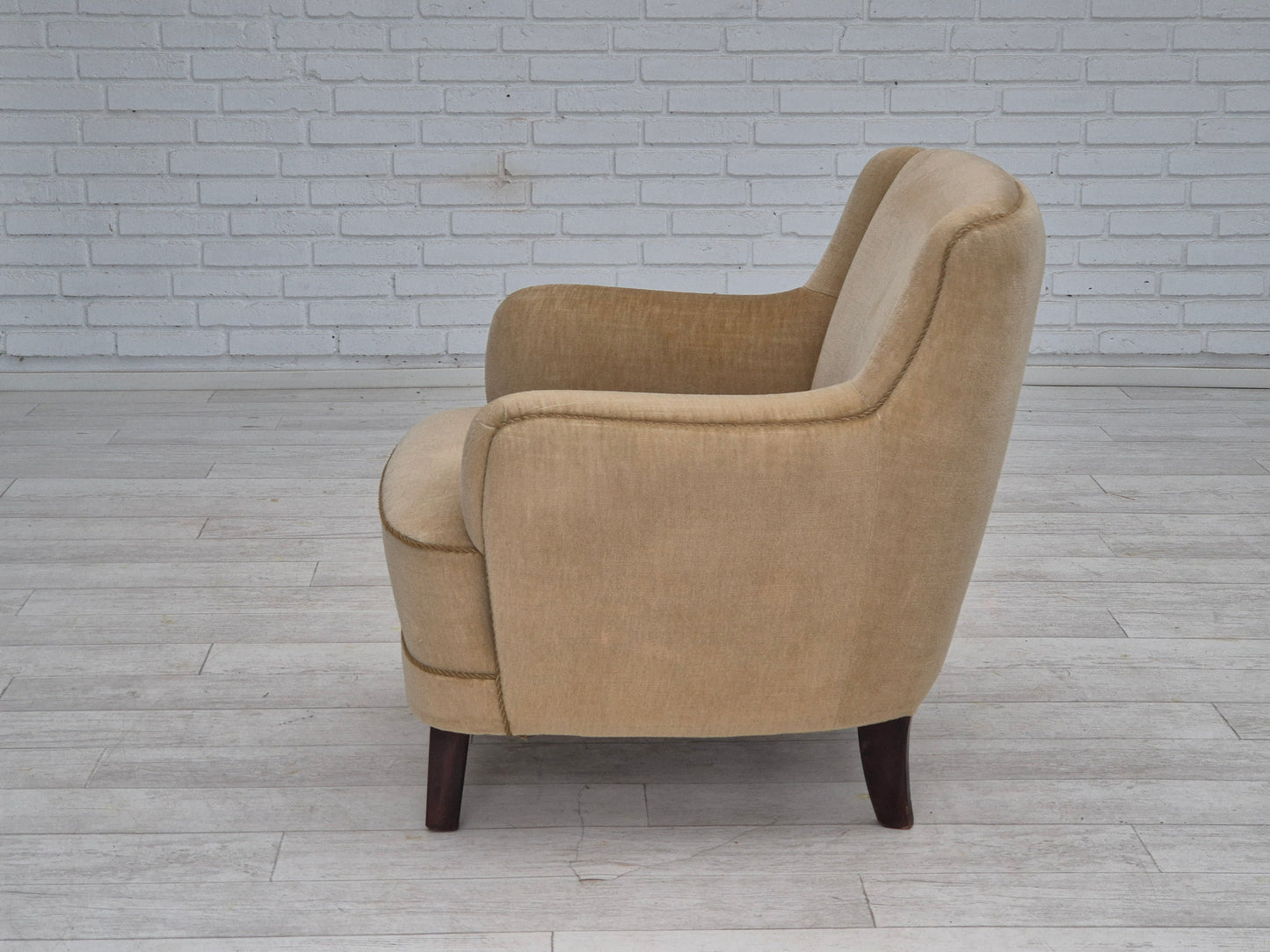 1970s, Danish lounge chair, original condition, furniture velour.