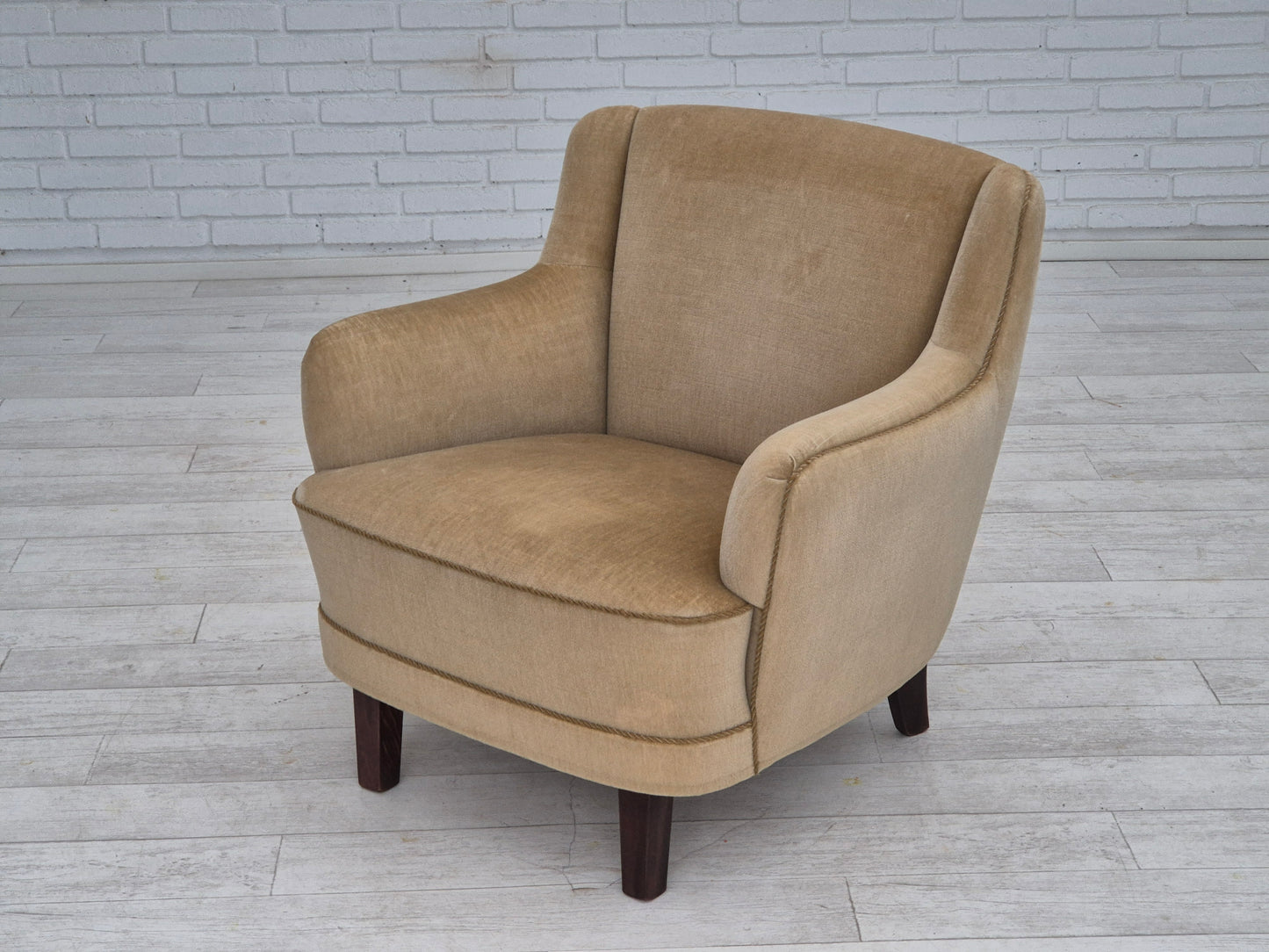 1970s, Danish lounge chair, original condition, furniture velour.