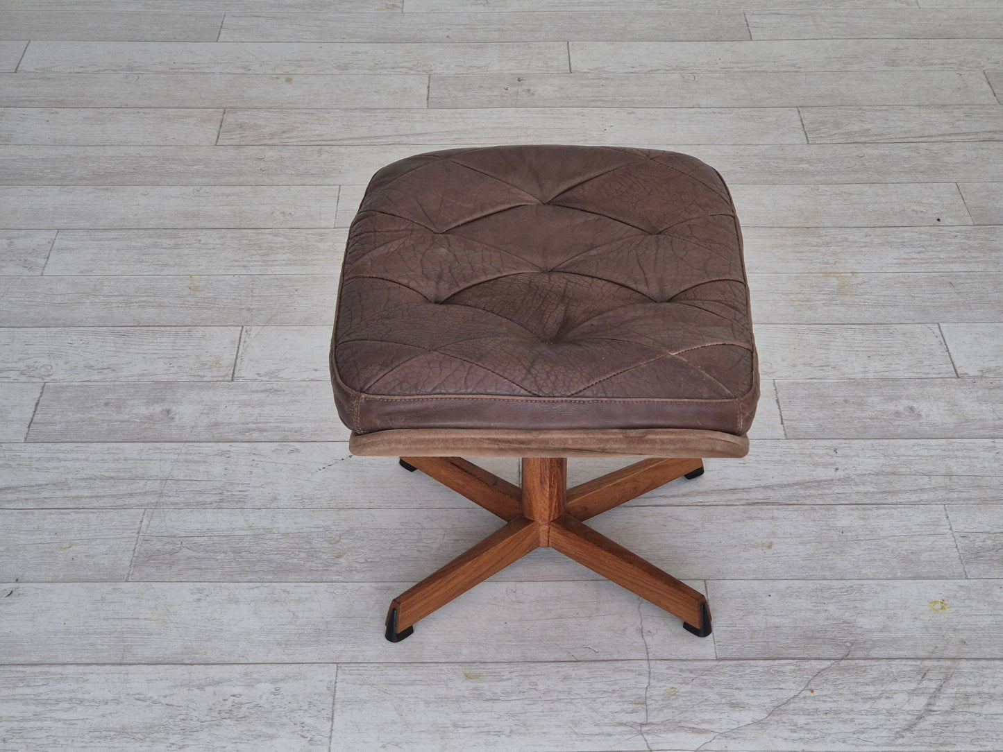 1970s, Danish design by Madsen & Schubell, adjustable footstool, original condition.