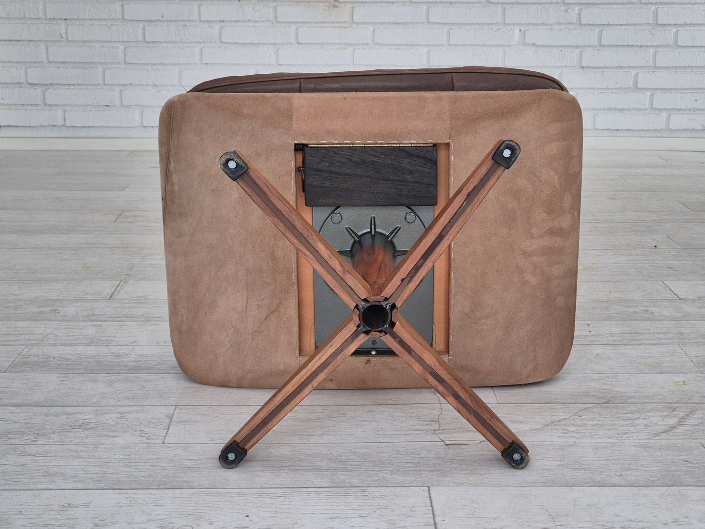 1970s, Danish design by Madsen & Schubell, adjustable footstool, original condition.