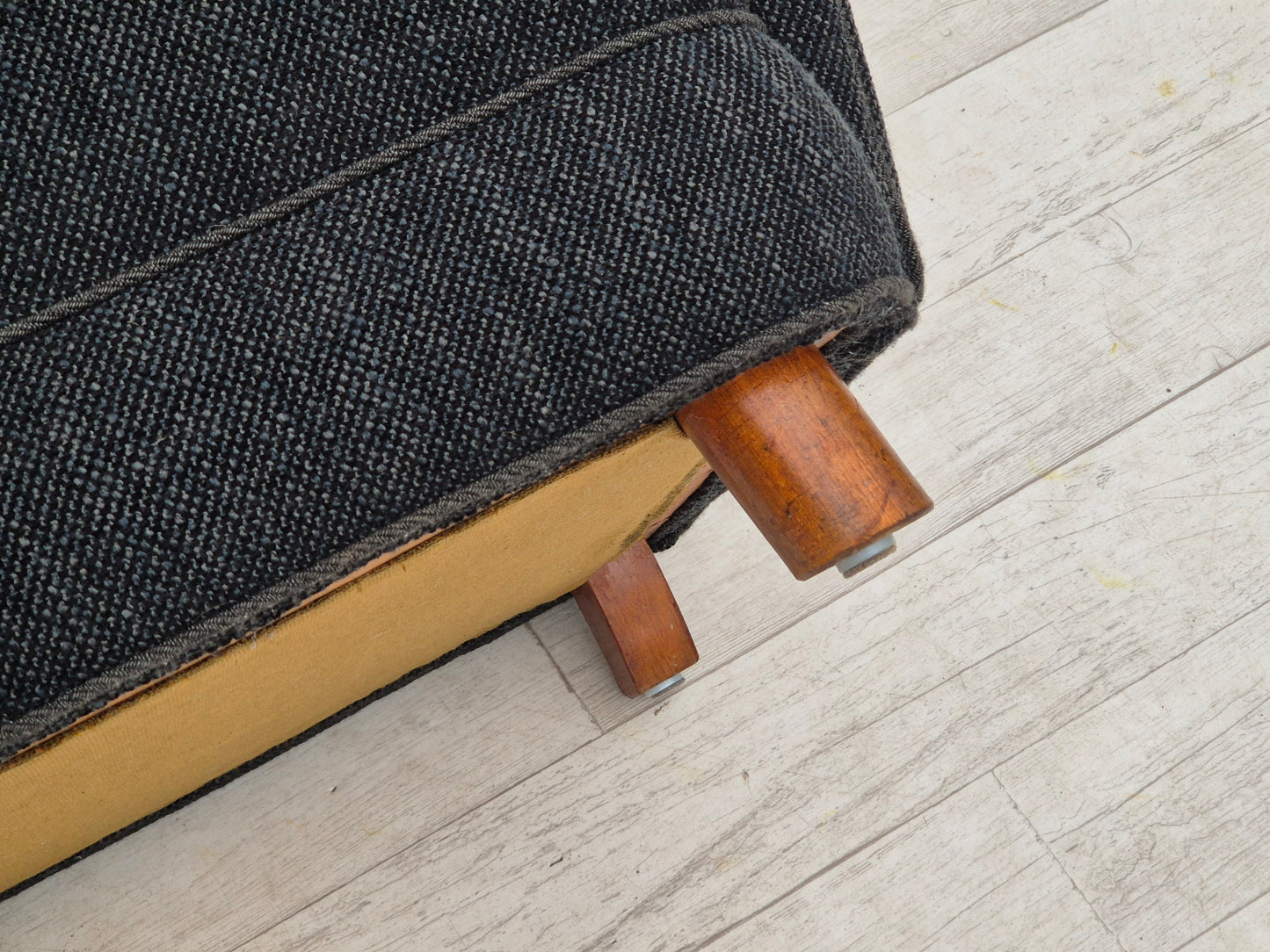 1960s, Danish relax armchair, reupholstered, gray furniture fabric.