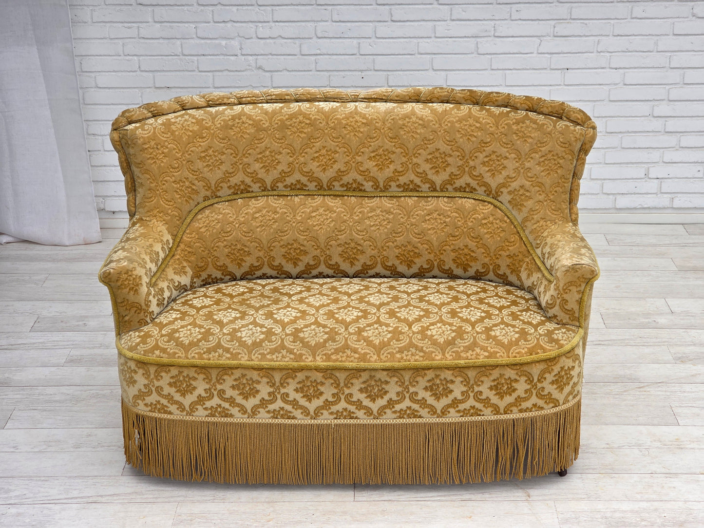 1950s, Danish 2-seater sofa, green/honing furniture velour.