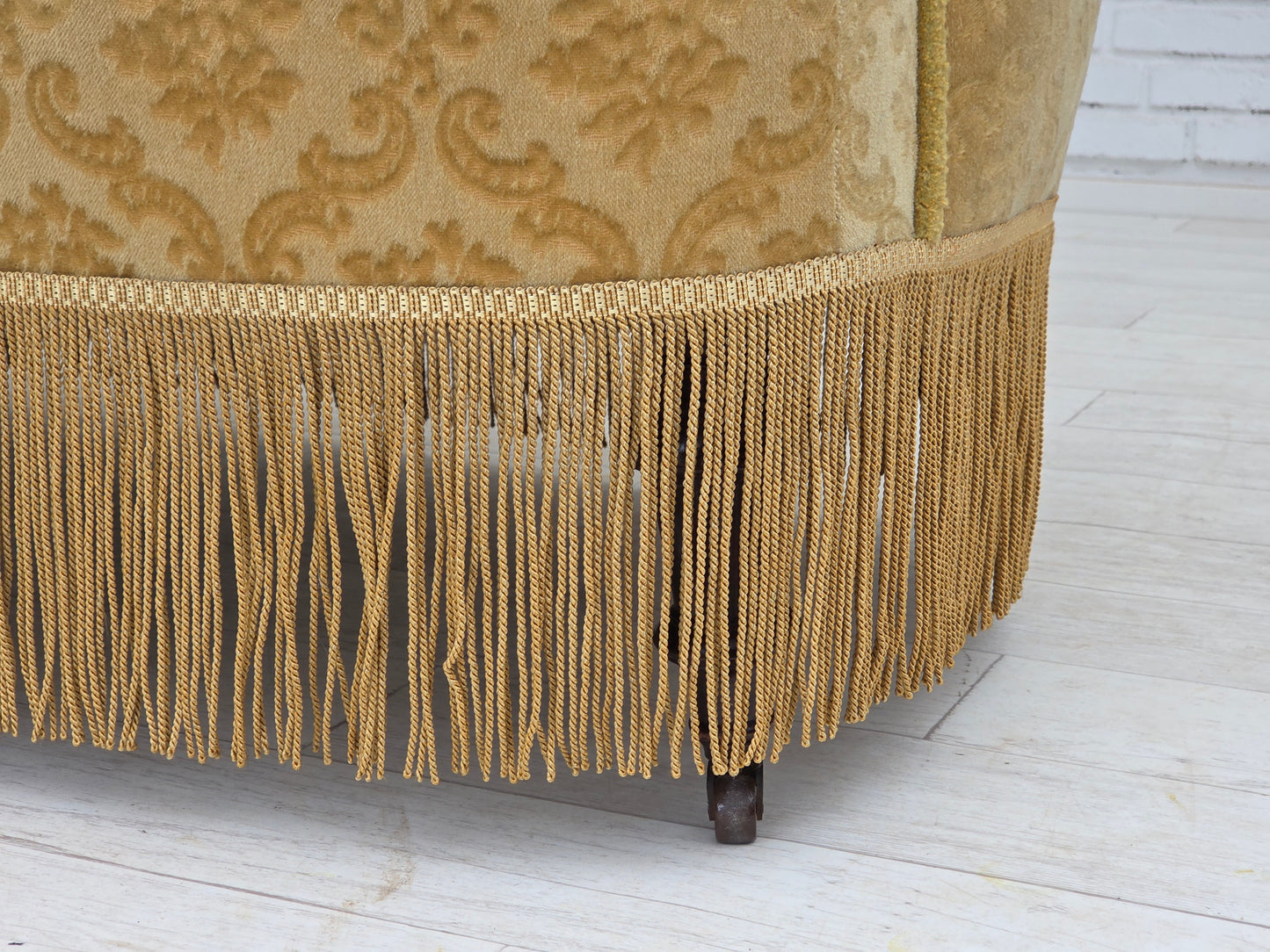 1950s, Danish 2-seater sofa, green/honing furniture velour.