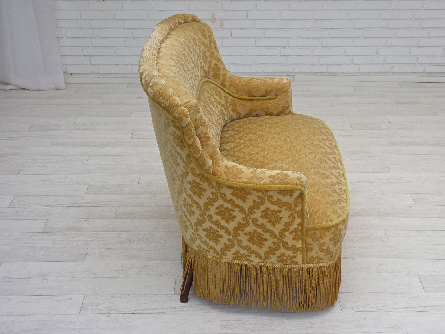 1950s, Danish 2-seater sofa, green/honing furniture velour.