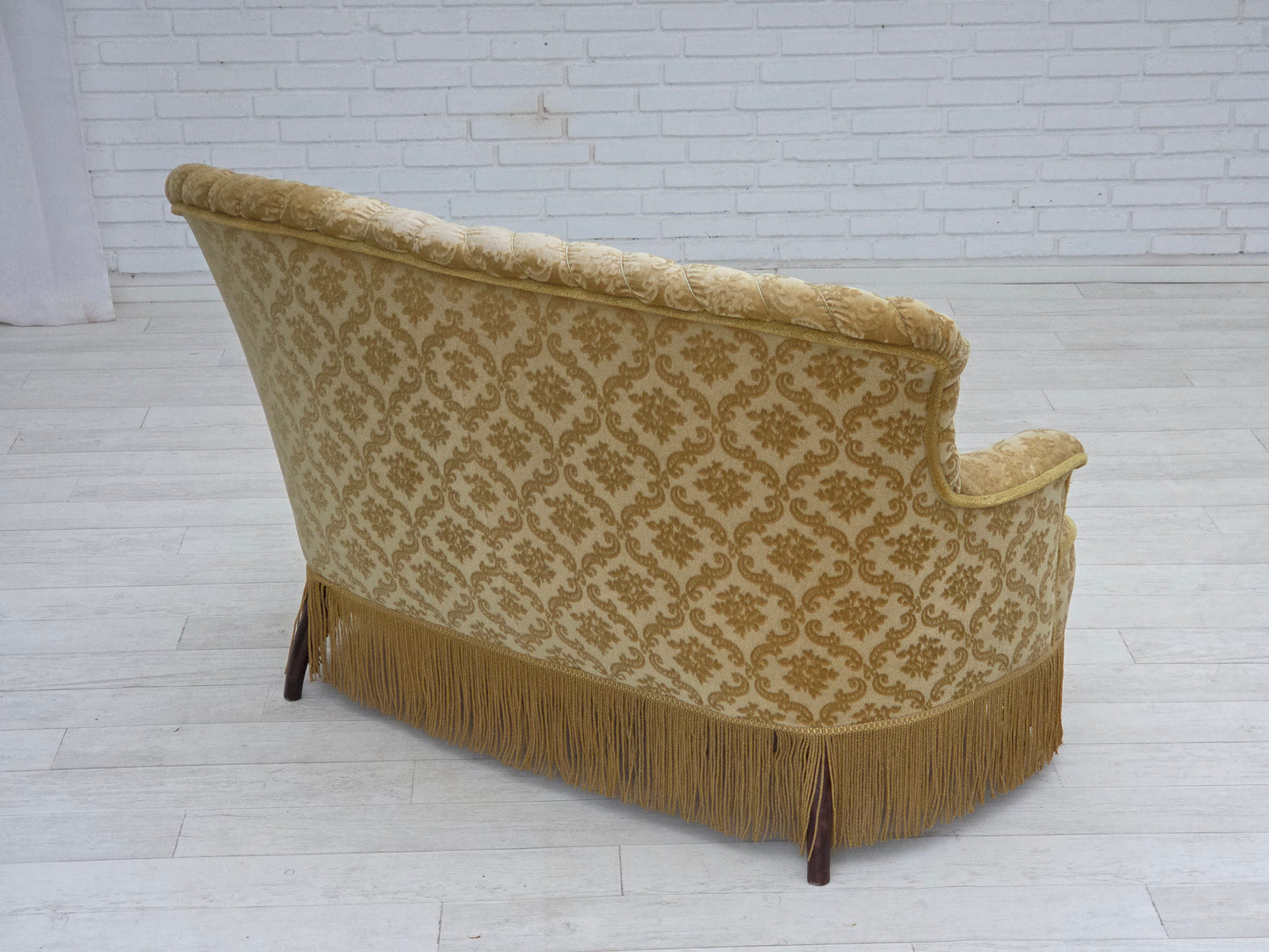 1950s, Danish 2-seater sofa, green/honing furniture velour.