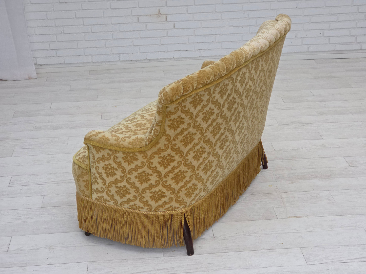 1950s, Danish 2-seater sofa, green/honing furniture velour.