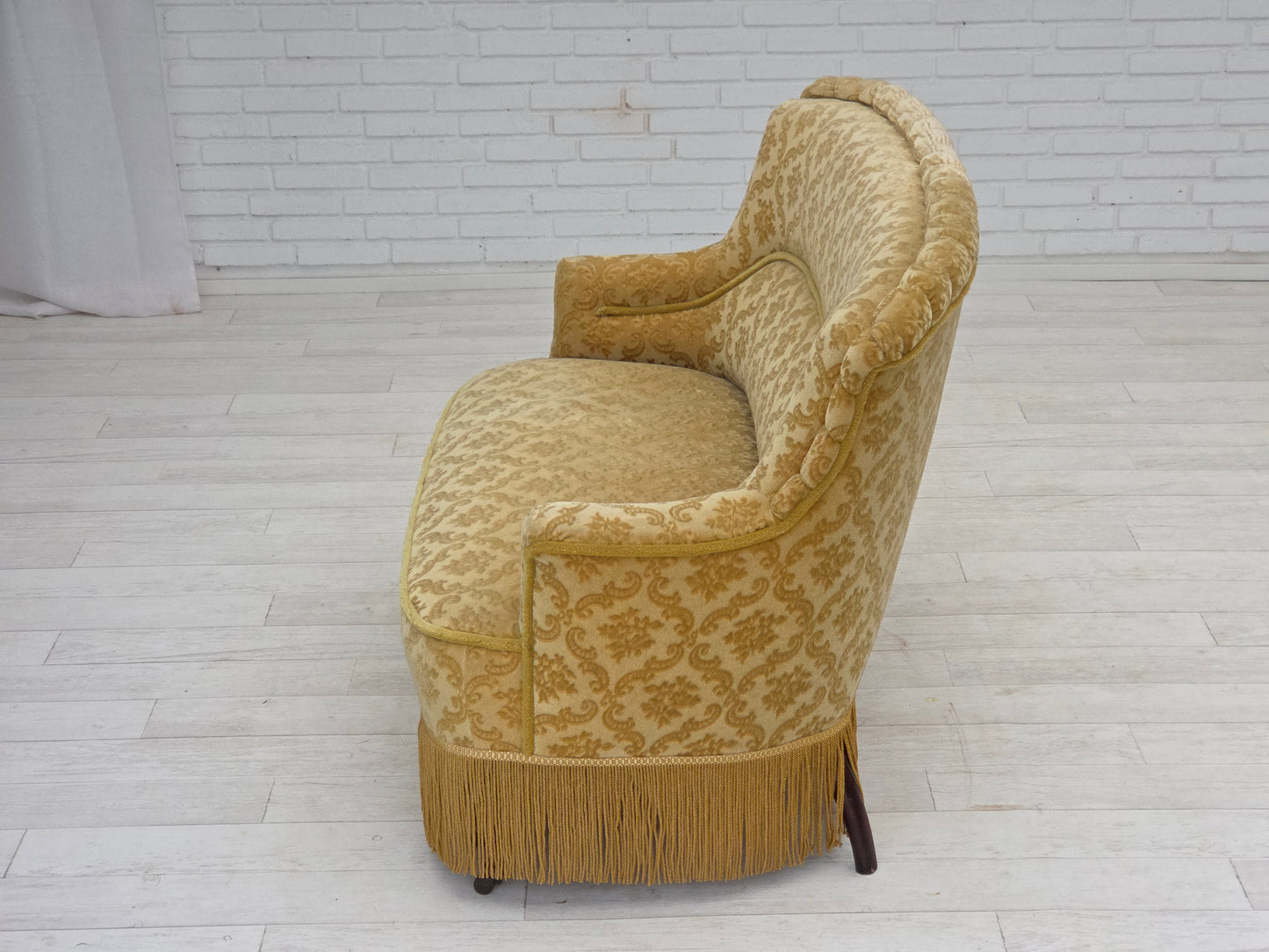 1950s, Danish 2-seater sofa, green/honing furniture velour.