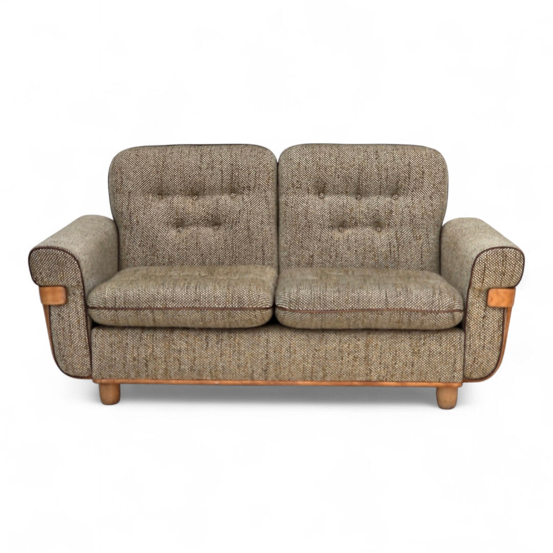 1970s, Danish 2-seater sofa, original condition, furniture wool, bentwood.