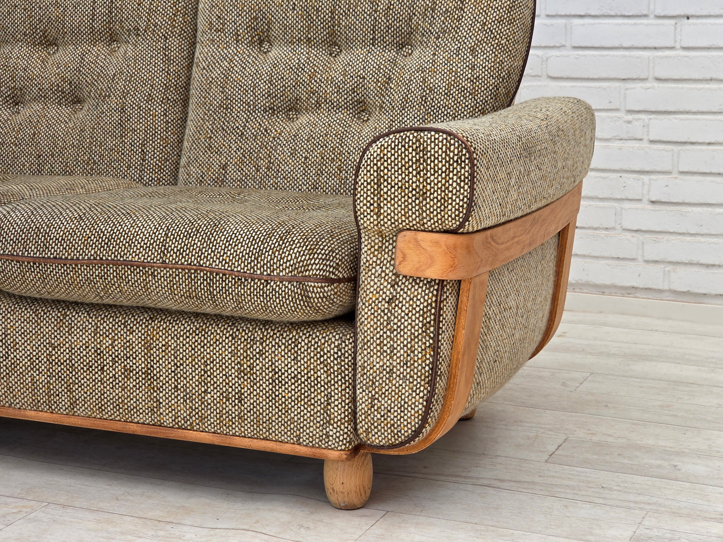 1970s, Danish 2-seater sofa, original condition, furniture wool, bentwood.