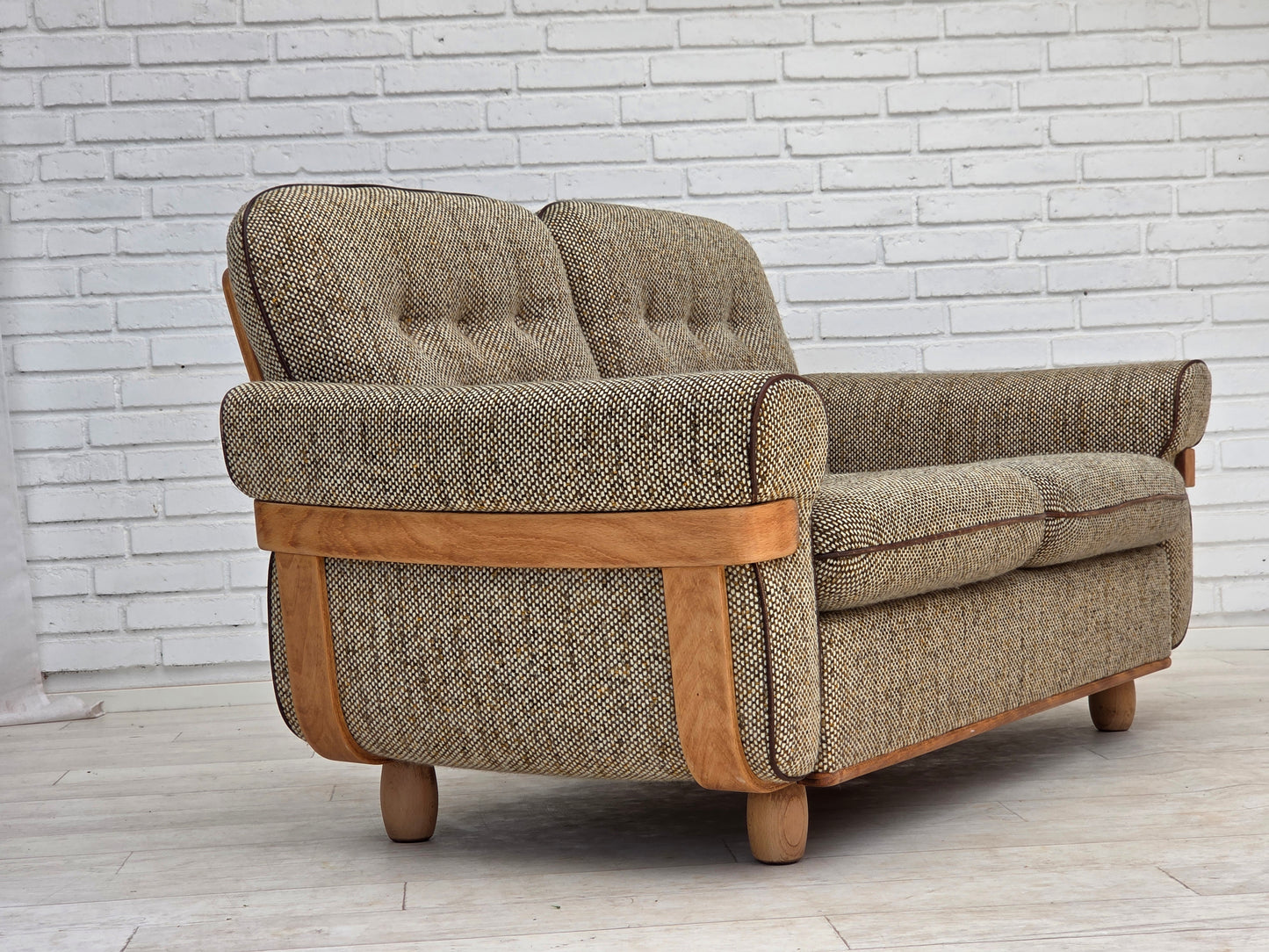 1970s, Danish 2-seater sofa, original condition, furniture wool, bentwood.