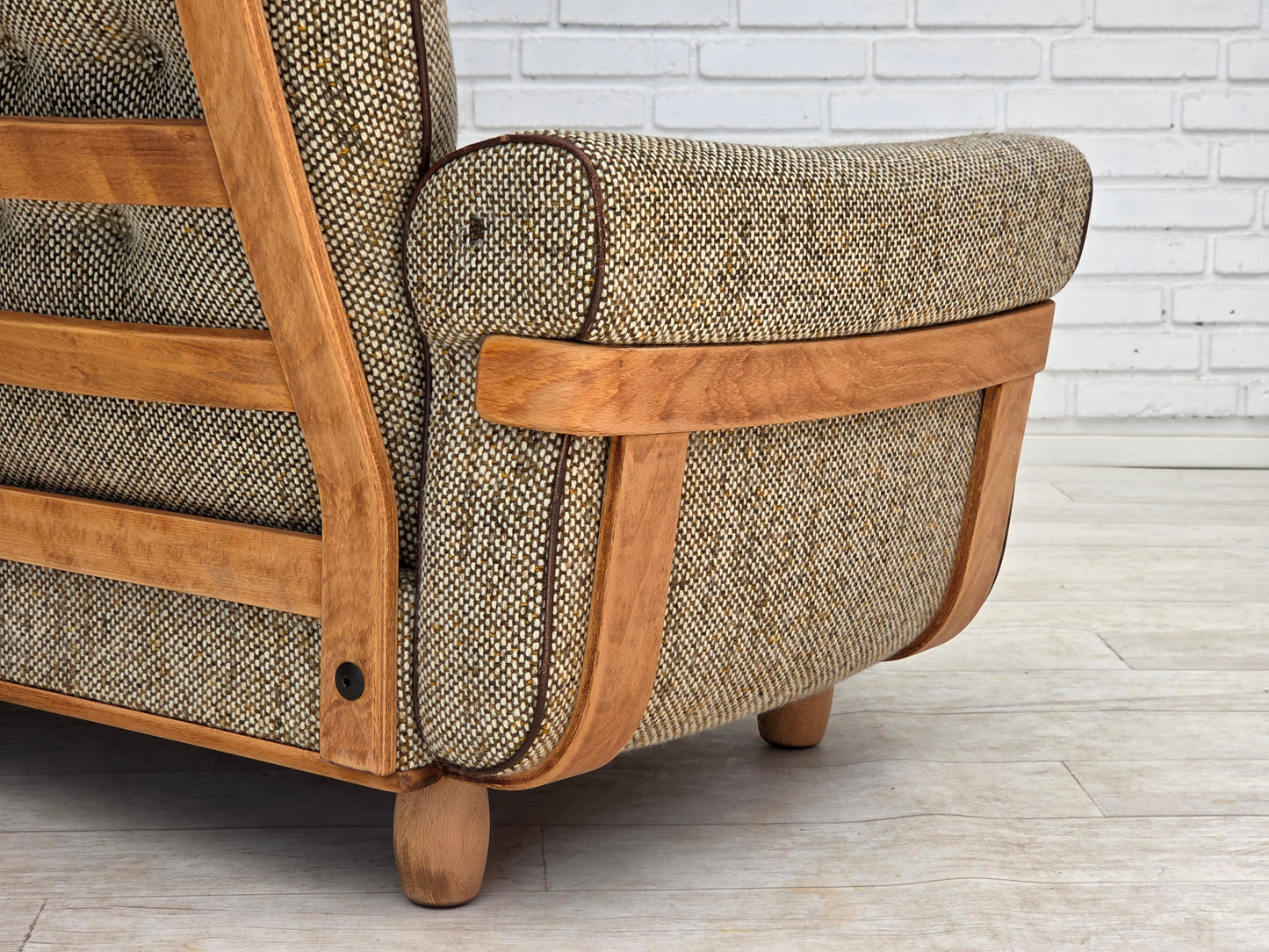 1970s, Danish 2-seater sofa, original condition, furniture wool, bentwood.