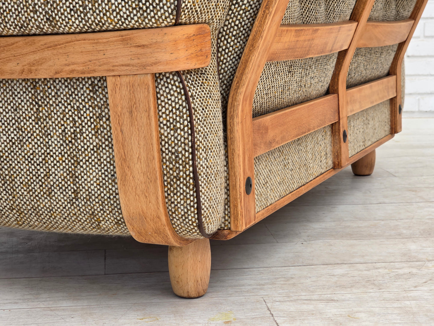 1970s, Danish 2-seater sofa, original condition, furniture wool, bentwood.