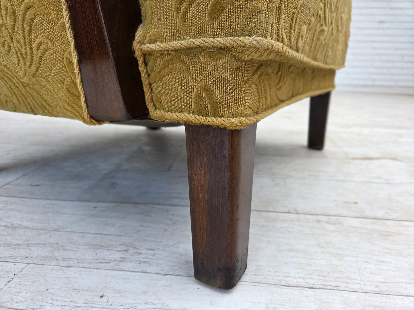 1960s, Danish design, armchair, original condition, furniture fabric, dark beech wood.