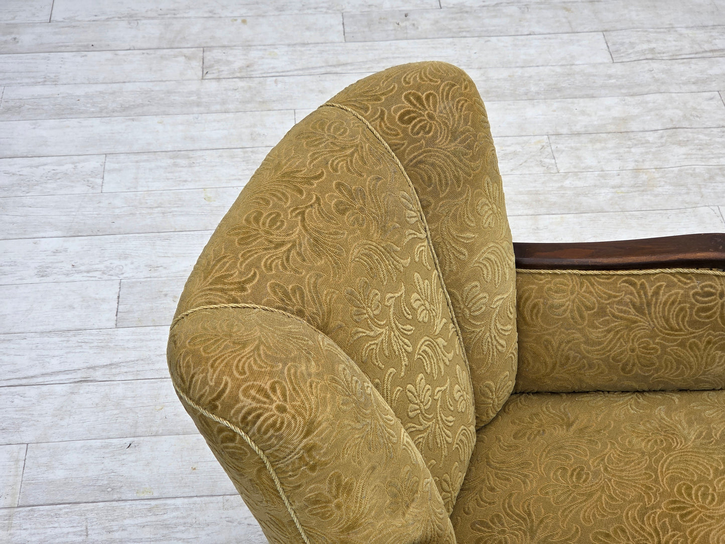 1960s, Danish design, armchair, original condition, furniture fabric, dark beech wood.