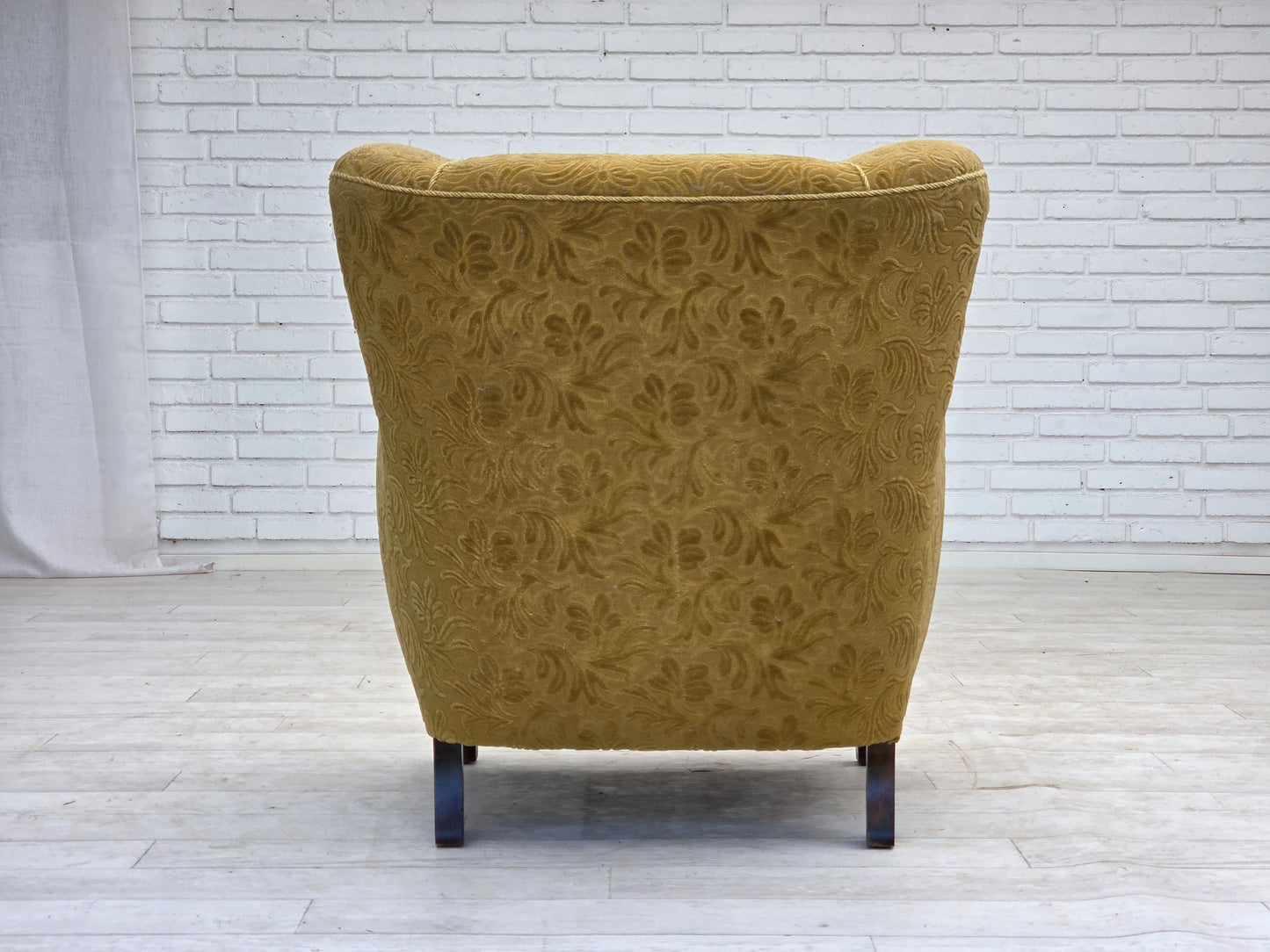 1960s, Danish design, armchair, original condition, furniture fabric, dark beech wood.