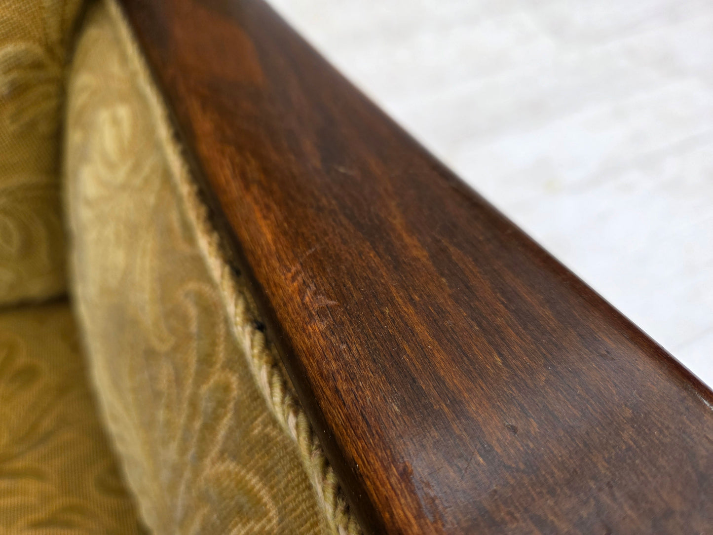 1960s, Danish design, armchair, original condition, furniture fabric, dark beech wood.