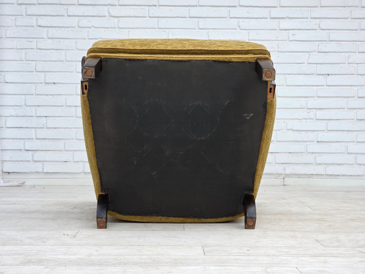 1960s, Danish design, armchair, original condition, furniture fabric, dark beech wood.