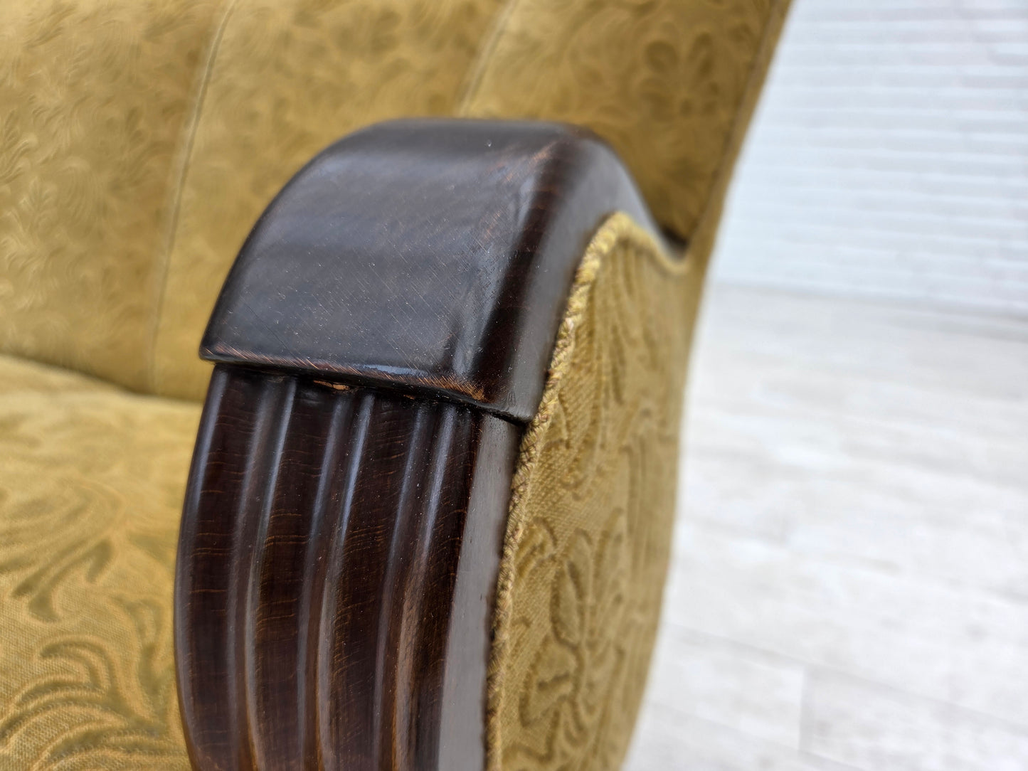 1960s, Danish 3-seater sofa, original condition, furniture wool/cotton fabric.