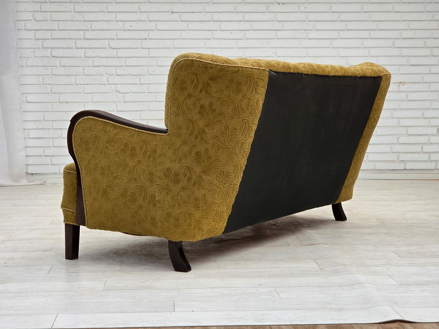 1960s, Danish 3-seater sofa, original condition, furniture wool/cotton fabric.