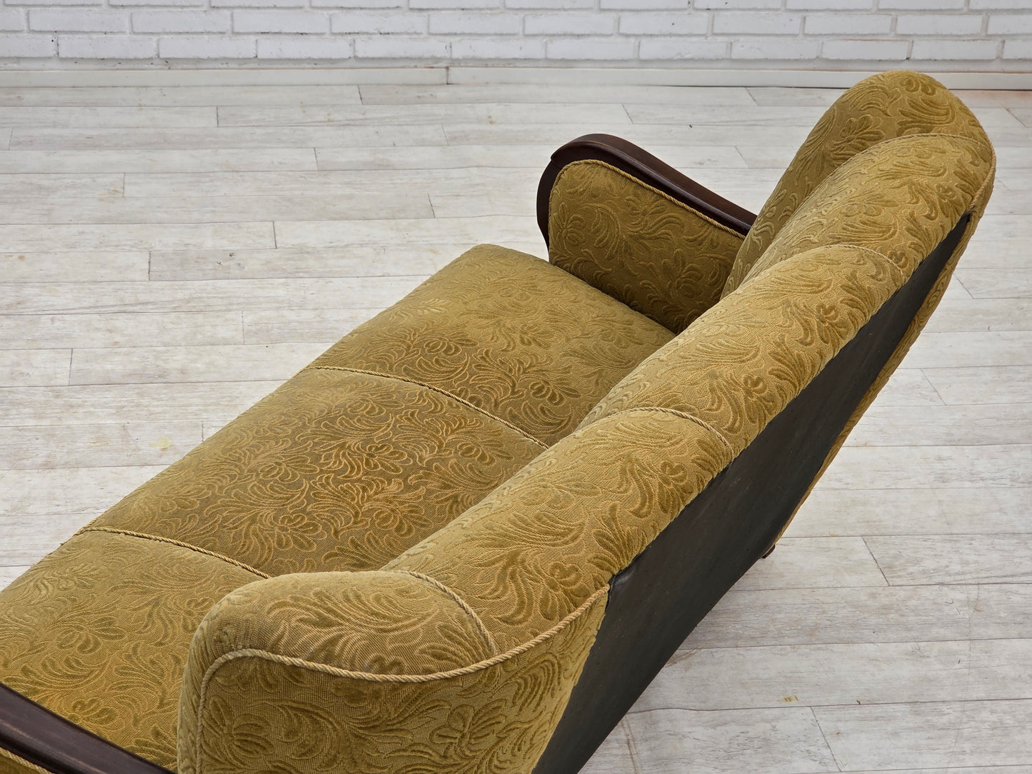 1960s, Danish 3-seater sofa, original condition, furniture wool/cotton fabric.