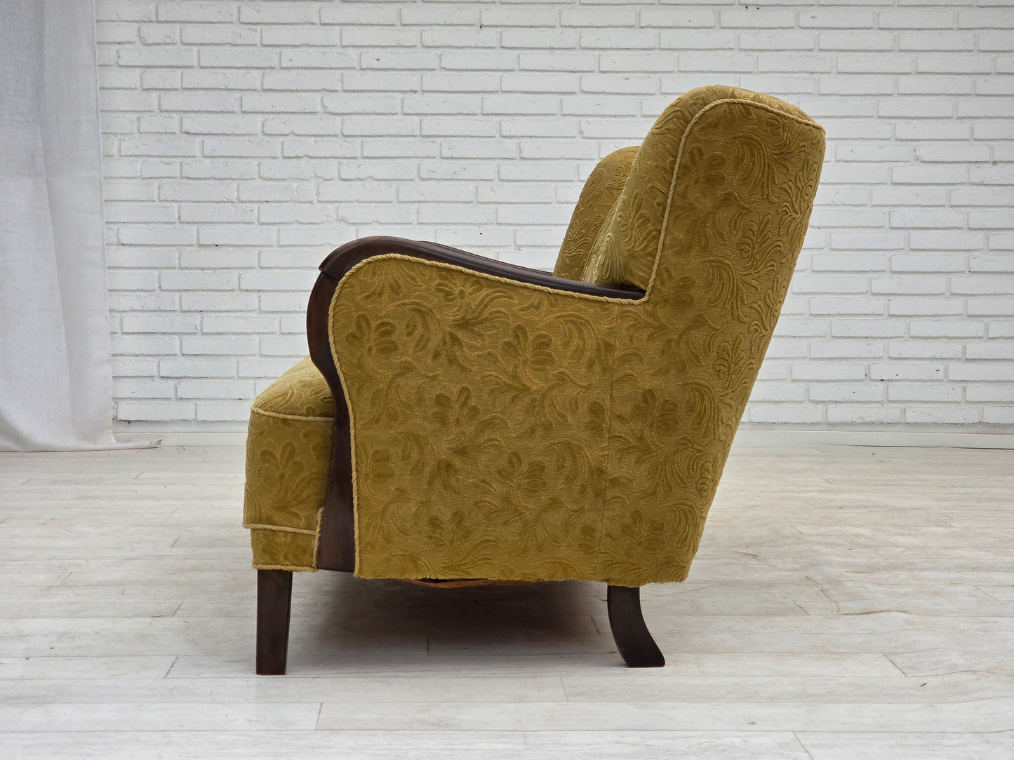 1960s, Danish 3-seater sofa, original condition, furniture wool/cotton fabric.