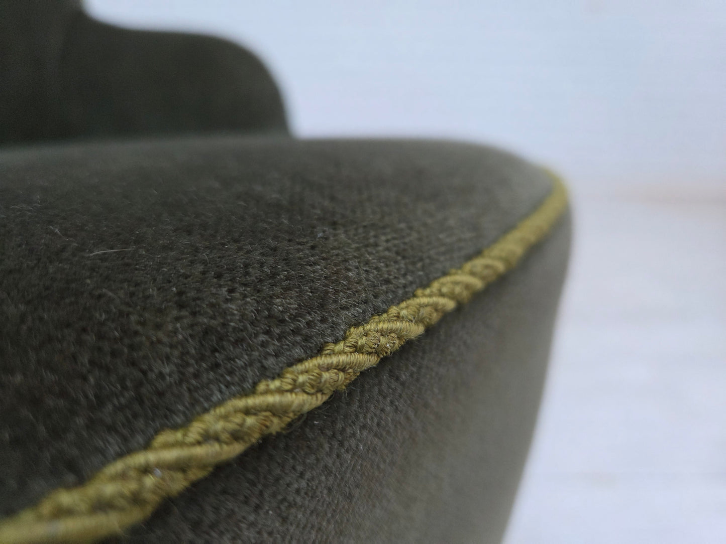 1970s, Danish 3-seater sofa, furniture velour, beech wood legs, original condition.