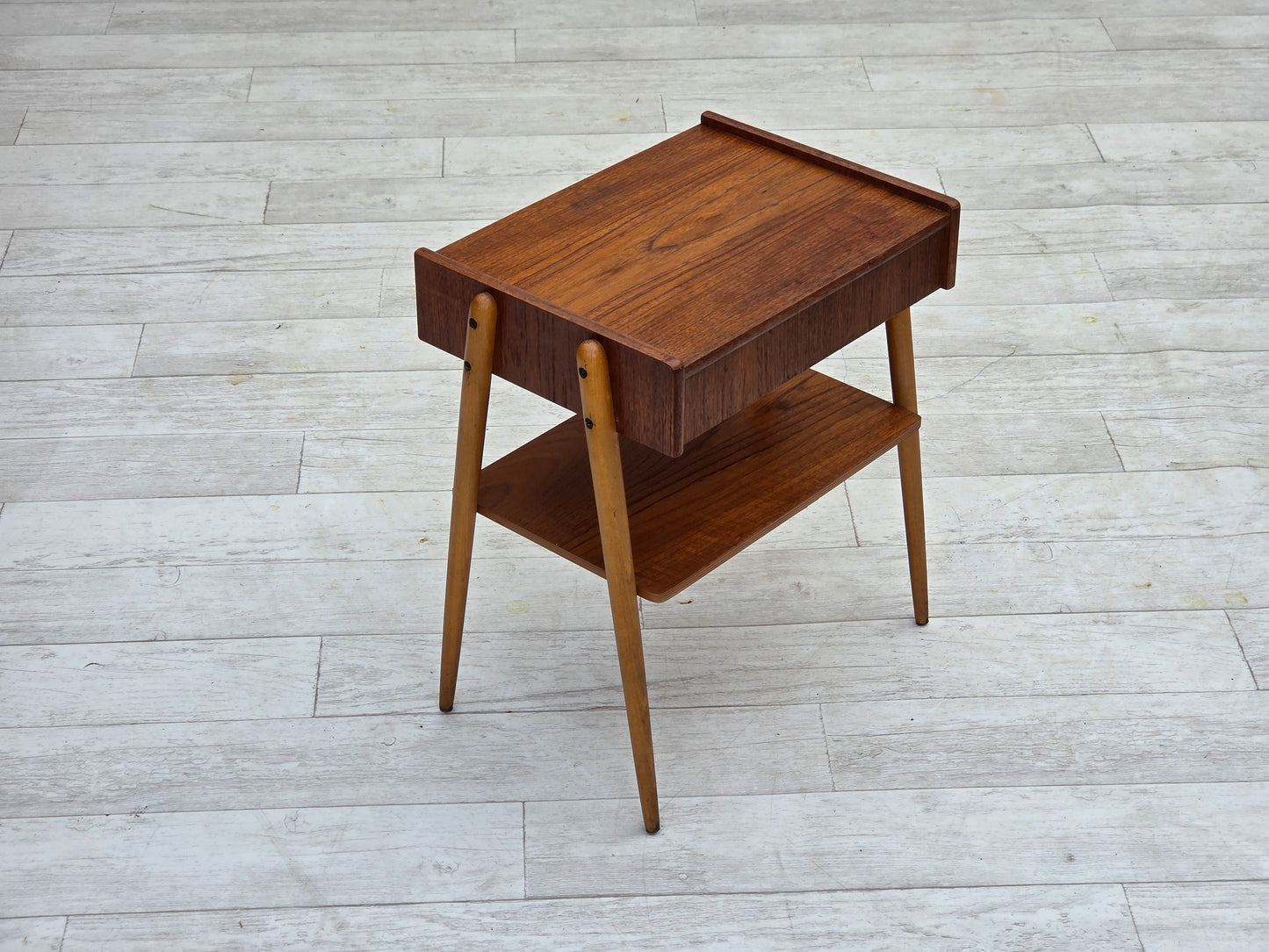 1970s, Swedish side table by AB Carlstrom with drawer, teak wood.