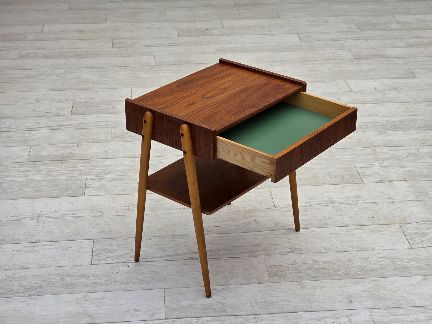 1970s, Swedish side table by AB Carlstrom with drawer, teak wood.