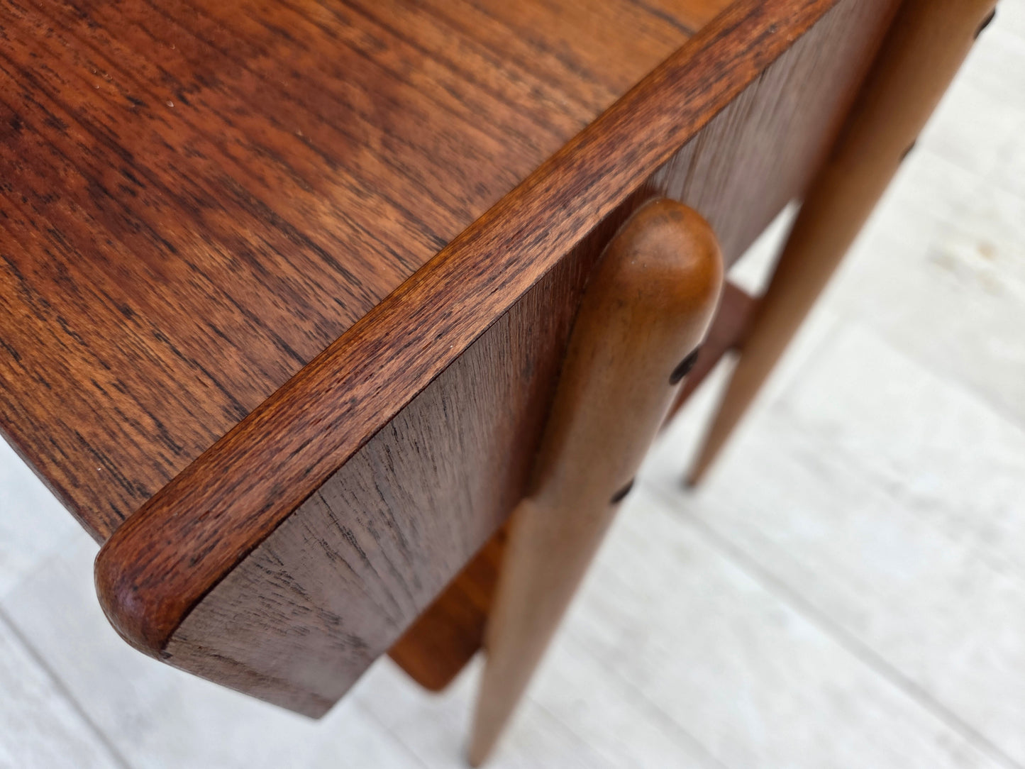 1970s, Swedish side table by AB Carlstrom with drawer, teak wood.