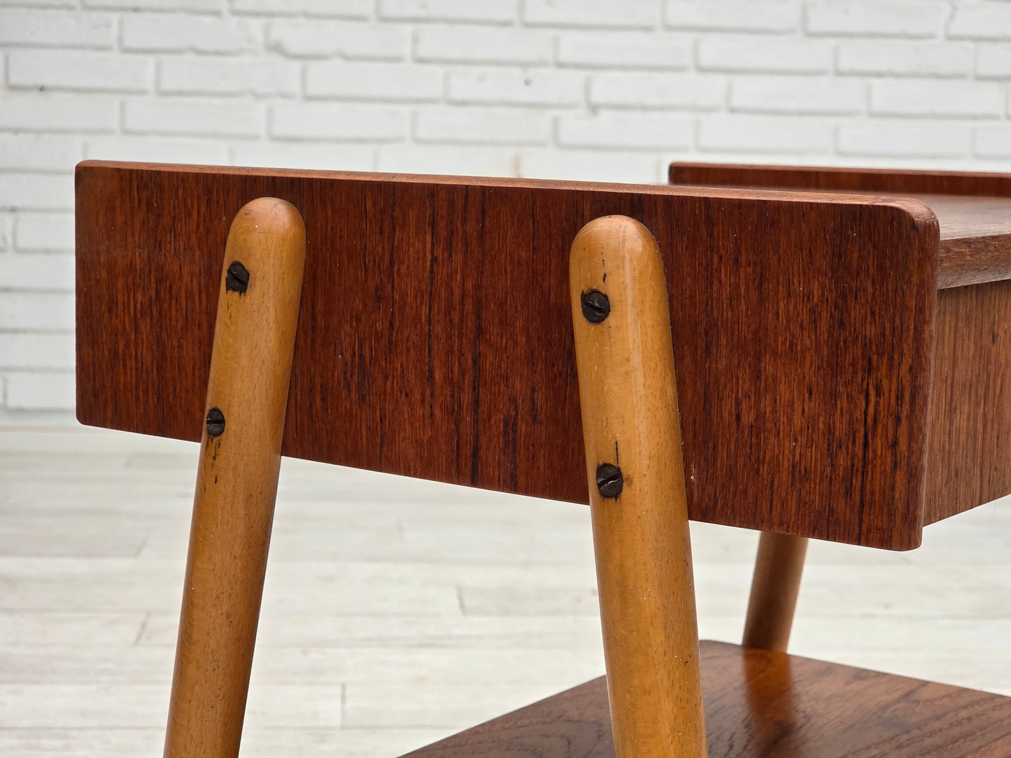1970s, Swedish side table by AB Carlstrom with drawer, teak wood.